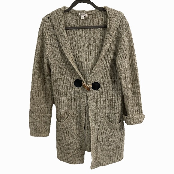 Hooded Houndstooth Clasp Cardigan - Picture 3 of 12